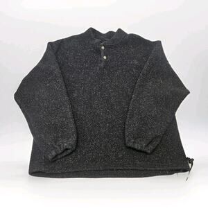 Sierra Pull Over Quarter Zip Fleece Sweater Charcoal Gray Men's XL Ski Winter